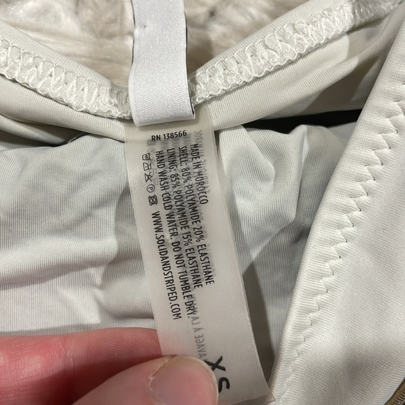 Solid & Striped The Chloe Colorblock Swimsuit One-Shoulder Black Gold XS - Picture 11 of 11